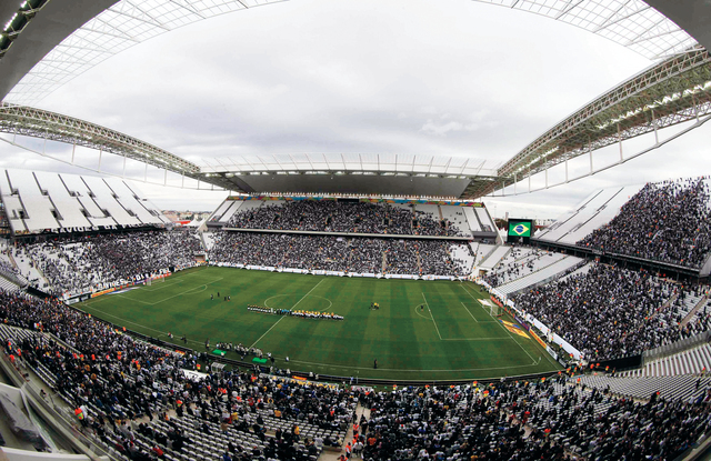 General view of  Arena de Sao Paulo Stadium, one of the venues for the 2014 World Cup in the Sao Paulo district of Itaquera