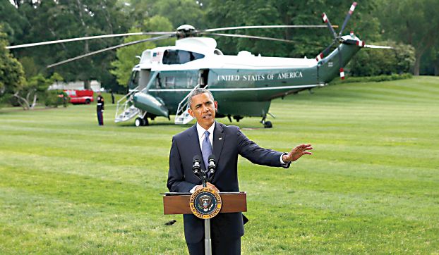 U.S. President Obama speaks about the situation in Iraq at the White House