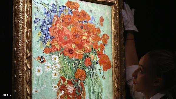 زهور الخشخاش ومزهرية للفنان فان غوخ بيعت بـ62 مليون دولار