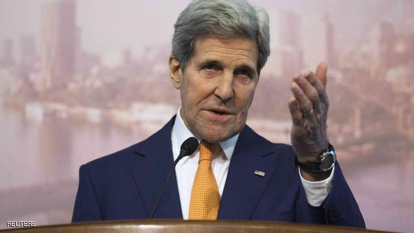 U.S. Secretary of State John Kerry speaks to a meeting of the American Chamber of Commerce in Egypt in Sharm el-Sheikh