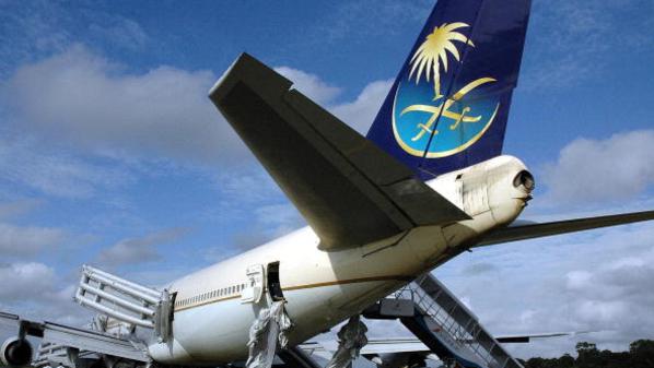 Saudi Arabian Airlines Boeing 747 sits o