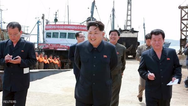 KCNA picture of North Korean leader Kim Jong Un providing field guidance at the Sinpho Pelagic Fishery Complex