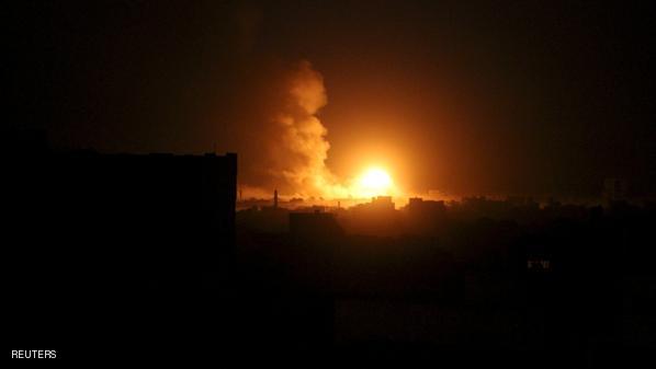 Smoke billows from a fire at a Houthi-controlled military site after it was hit by a Saudi-led air strike in Sanaa